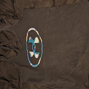 Under Armour Black Tank Top with Blue Logo
